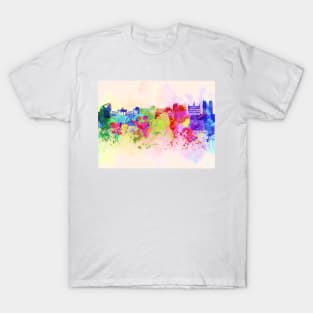 Brussels skyline in watercolor background T-Shirt